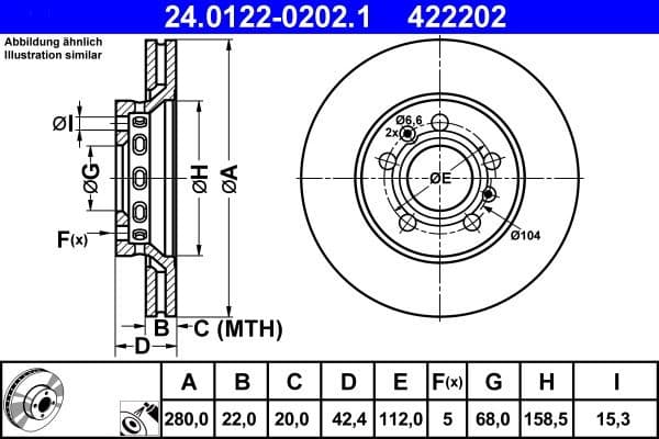Brake Disc 24.0122-0202.1 - image 2