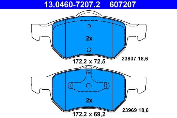 Brake Pad Set, disc brake 13.0460-7207.2 - image 2