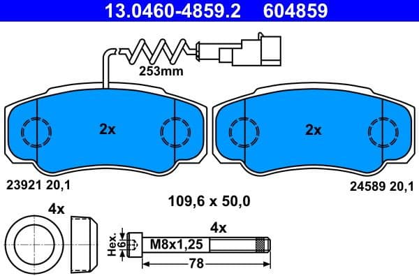 Brake Pad Set, disc brake 13.0460-4859.2 - image 2