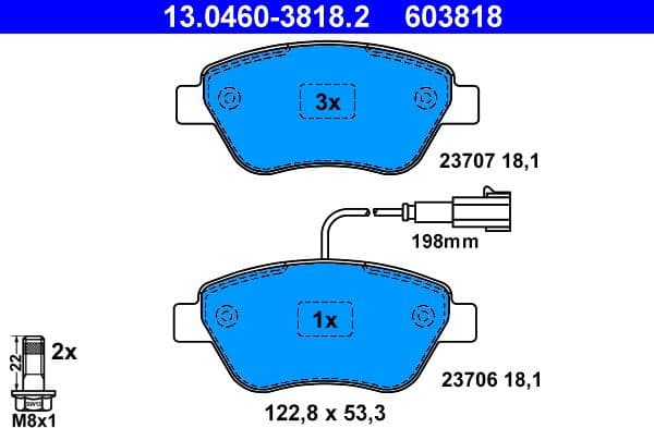 Brake Pad Set, disc brake 13.0460-3818.2 - image 2
