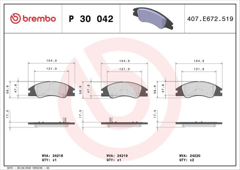 Brake Pad Set, disc brake PRIME LINE P30042 - image 3