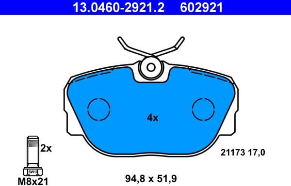 Brake Pad Set, disc brake 13.0460-2921.2 - image 2