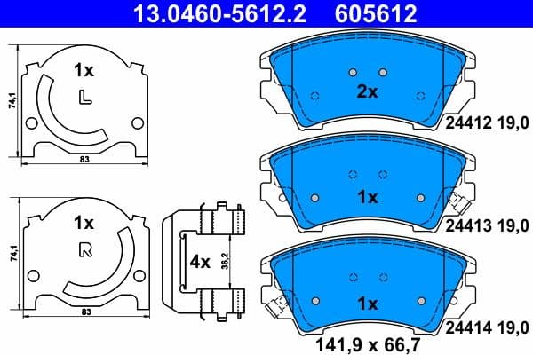 Brake Pad Set, disc brake 13.0460-5612.2 - image 2