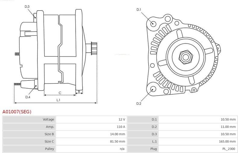 Alternator SEG Automotive A01007(SEG) - image 5