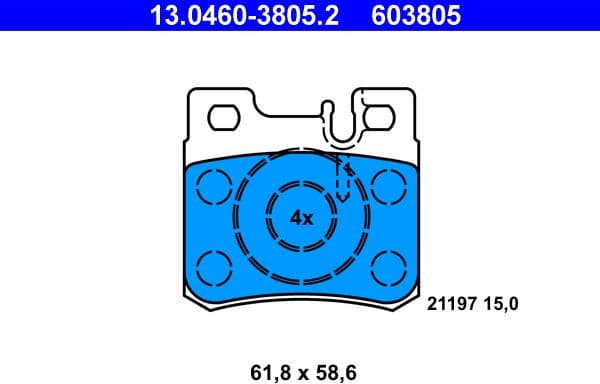 Brake Pad Set, disc brake 13.0460-3805.2 - image 2