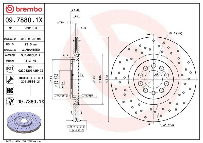 Brake Disc XTRA LINE - Xtra 09.7880.1X - image 3