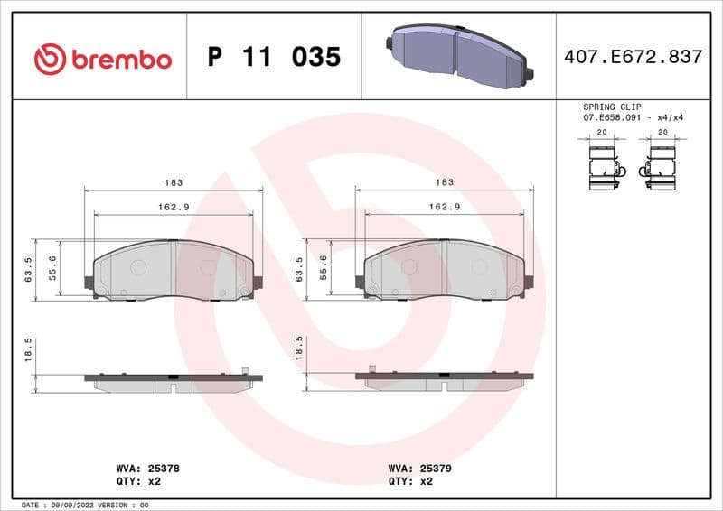 Brake Pad Set, disc brake PRIME LINE P11035 - image 3