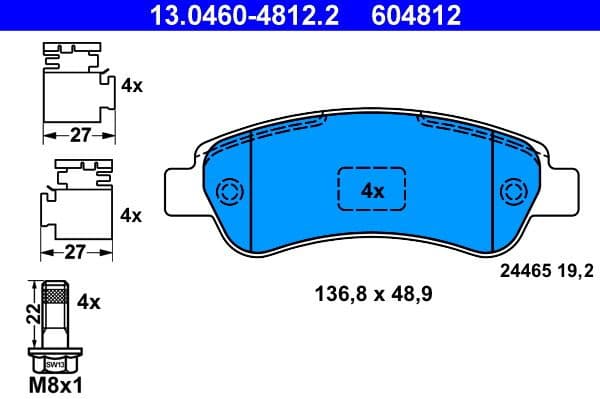 Brake Pad Set, disc brake 13.0460-4812.2 - image 2