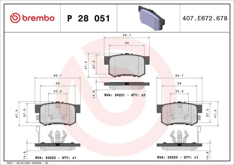 Brake pads rear, Top Quality P28051 - image 3