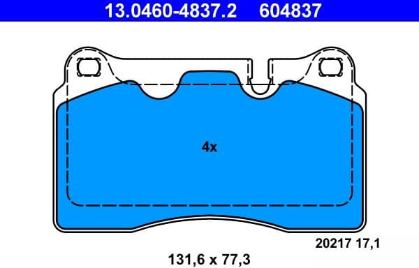 Brake Pad Set, disc brake 13.0460-4837.2 - image 3