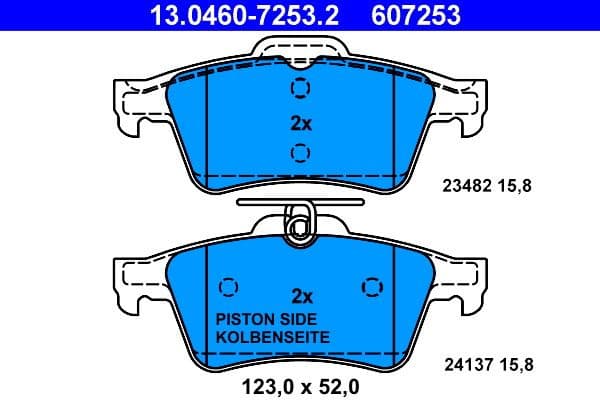 Brake Pad Set, disc brake 13.0460-7253.2 - image 2