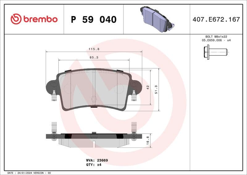 Brake Pad Set, disc brake PRIME LINE P59040 - image 3