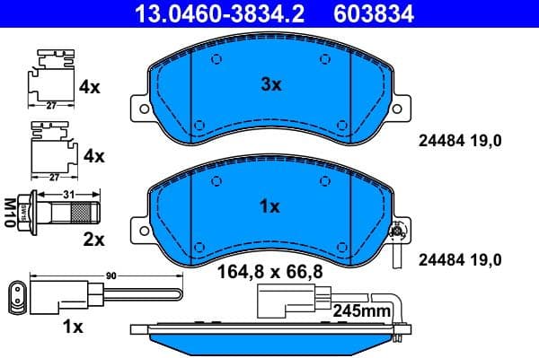 Brake Pad Set, disc brake 13.0460-3834.2 - image 2