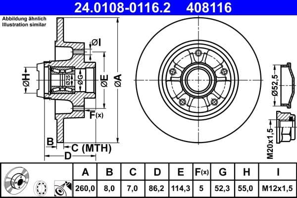 Brake Disc 24.0108-0116.2 - image 2
