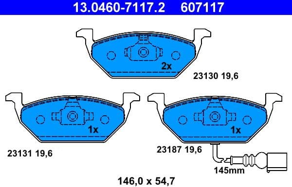 Brake Pad Set, disc brake 13.0460-7117.2 - image 2