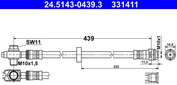 Brake Hose 24.5143-0439.3 - image 2