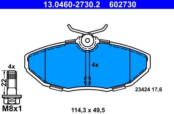 Brake Pad Set, disc brake 13.0460-2730.2 - image 2
