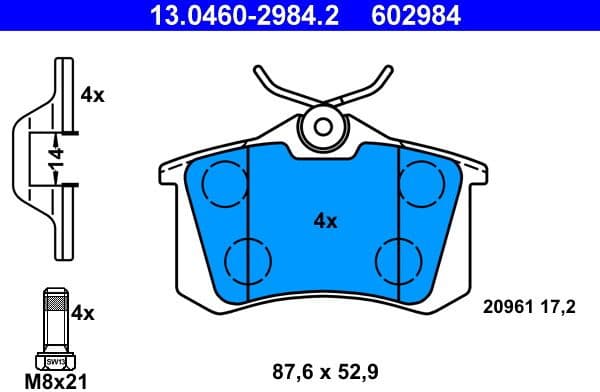 Brake Pad Set, disc brake 13.0460-2984.2 - image 2