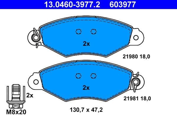Brake Pad Set, disc brake 13.0460-3977.2 - image 2