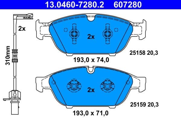 Brake Pad Set, disc brake 13.0460-7280.2 - image 2