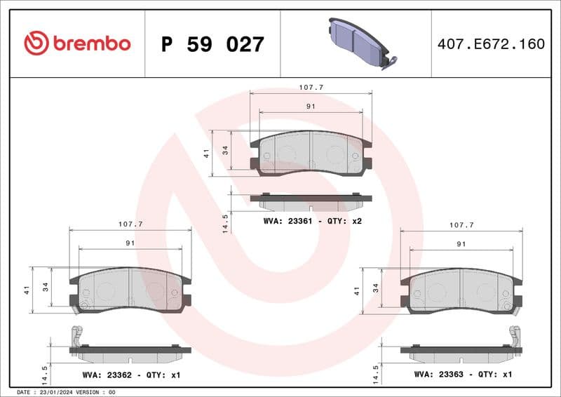 Brake Pad Set, disc brake PRIME LINE P59027 - image 3