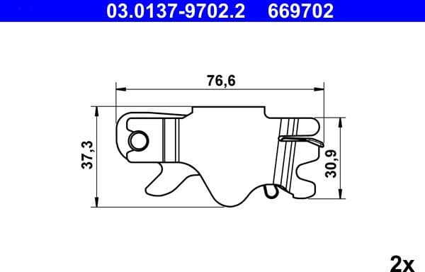Brake shoe regulator 03.0137-9702.2 - image 2