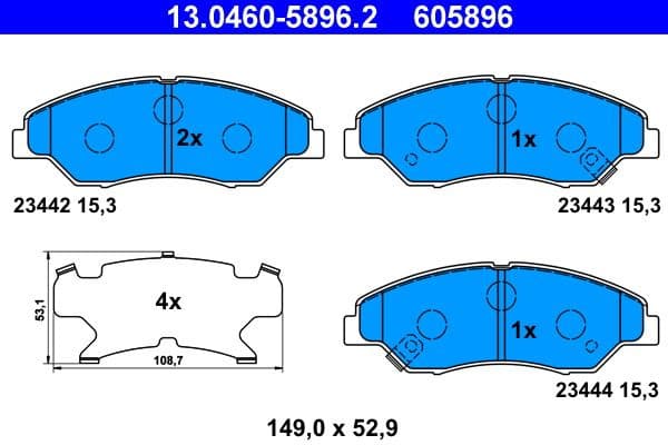 Brake Pad Set, disc brake 13.0460-5896.2 - image 2
