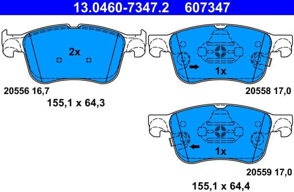 Brake Pad Set, disc brake 13.0460-7347.2 - image 2