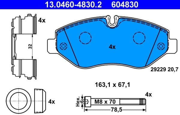 Brake Pad Set, disc brake 13.0460-4830.2 - image 2