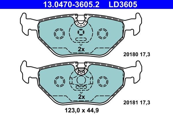 Brake Pad Set, disc brake ATE Ceramic 13.0470-3605.2 - image 3