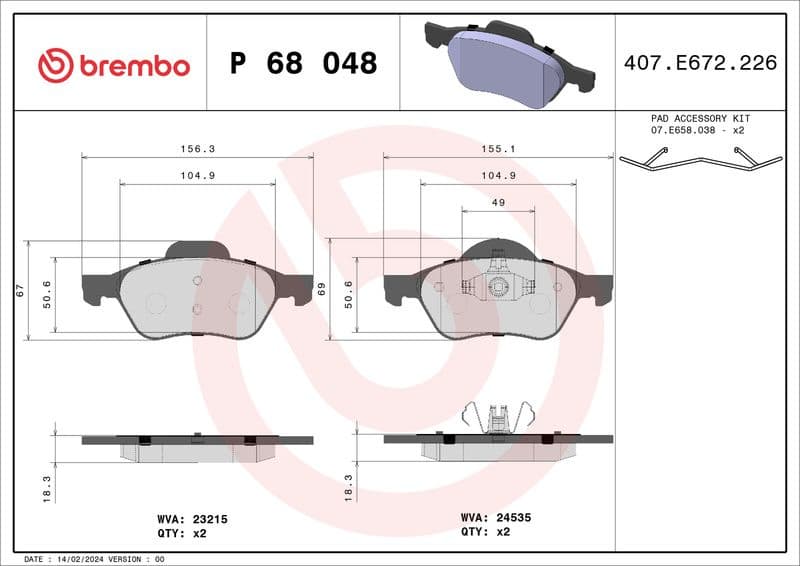 Brake Pad Set, disc brake XTRA LINE P68048X - image 3