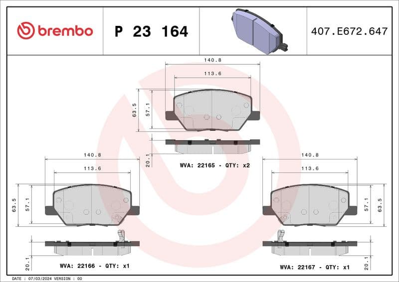 Brake Pad Set, disc brake PRIME LINE P23164 - image 3