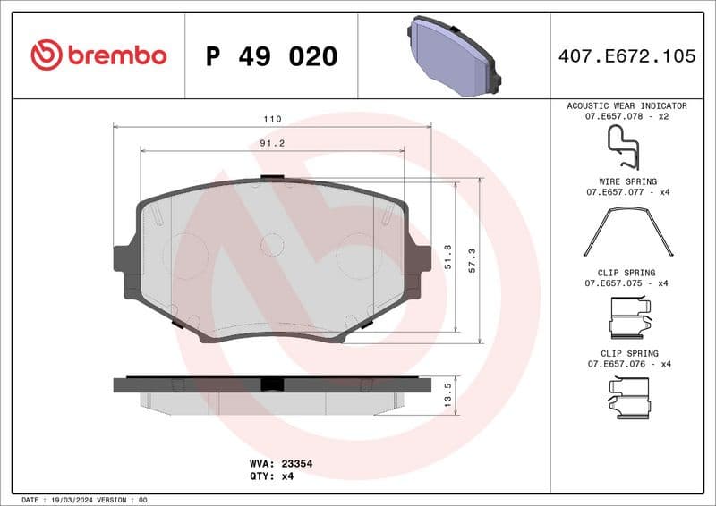 Brake Pad Set, disc brake PRIME LINE P49020 - image 3