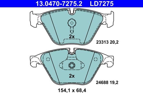 Brake Pad Set, disc brake ATE Ceramic 13.0470-7275.2 - image 2