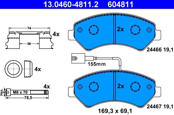 Brake Pad Set, disc brake 13.0460-4811.2 - image 2