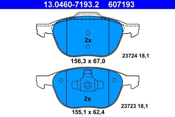 Brake Pad Set, disc brake 13.0460-7193.2 - image 2