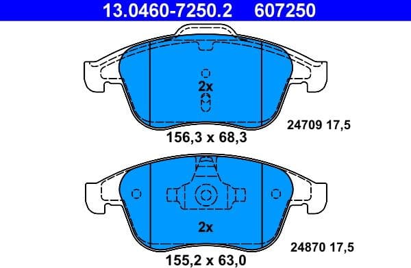 Brake Pad Set, disc brake 13.0460-7250.2 - image 2