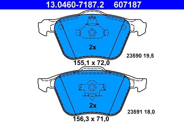 Brake Pad Set, disc brake 13.0460-7187.2 - image 2