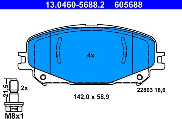 Brake Pad Set, disc brake 13.0460-5688.2 - image 2