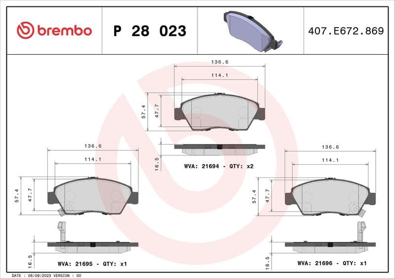 Brake Pad Set, disc brake PRIME LINE P28023 - image 3