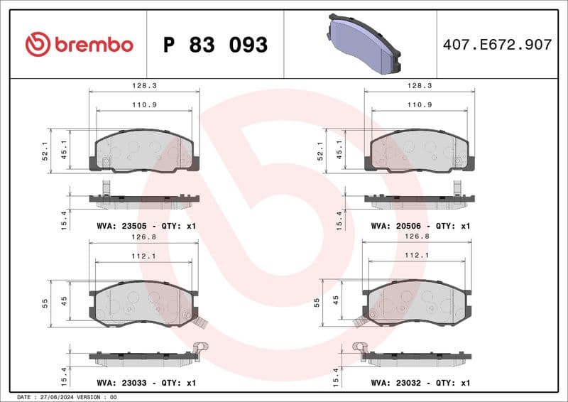 Brake Pad Set, disc brake PRIME LINE P83093 - image 3