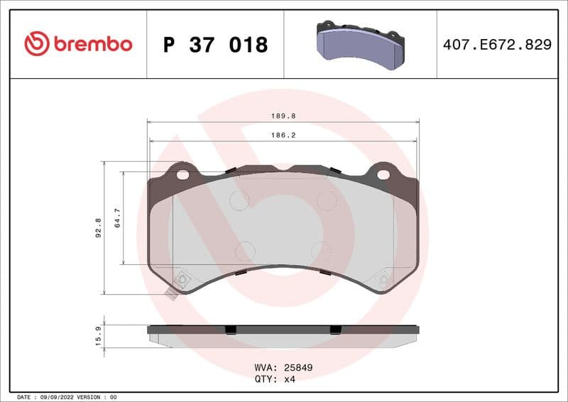 Brake Pad Set, disc brake PRIME LINE P37018 - image 3