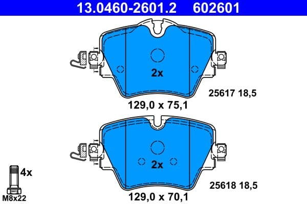 Brake Pad Set, disc brake 13.0460-2601.2 - image 2