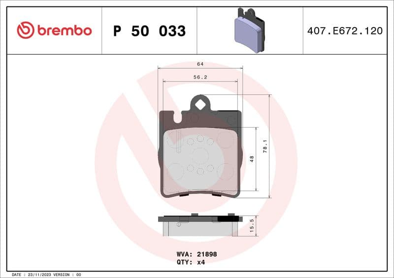 Brake Pad Set, disc brake PRIME LINE P50033 - image 3