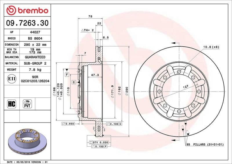 Brake Disc PRIME LINE 09.7263.30 - image 3