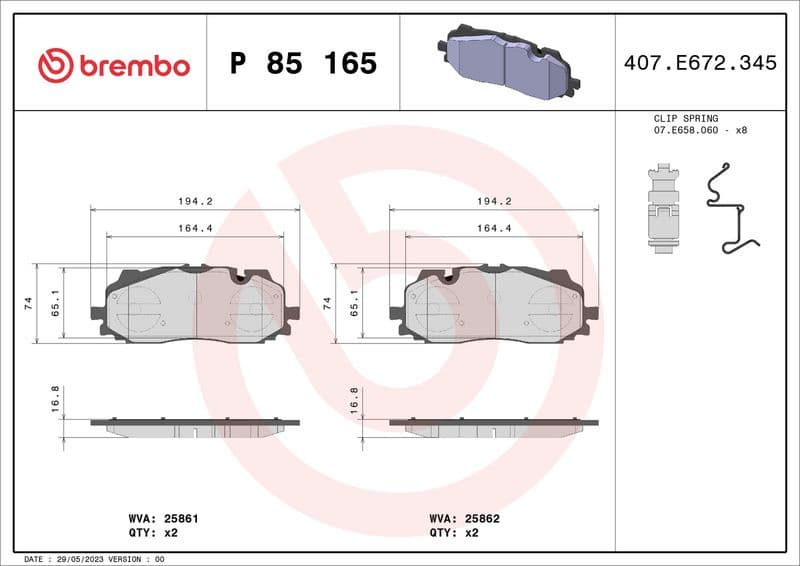 Brake Pad Set, disc brake XTRA LINE P85165X - image 3