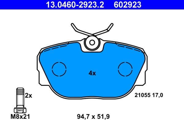 Brake Pad Set, disc brake 13.0460-2923.2 - image 2