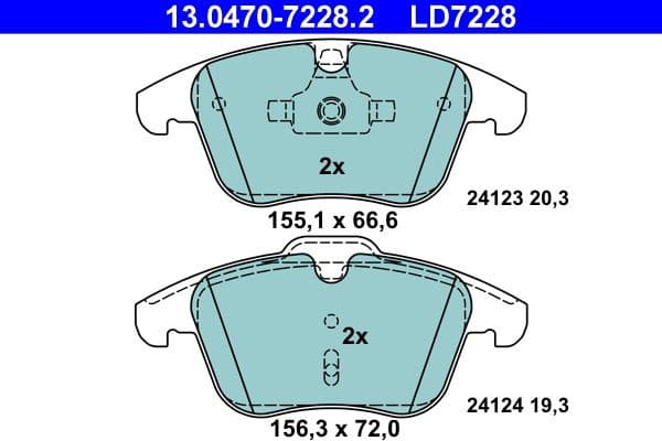 Brake Pad Set, disc brake ATE Ceramic 13.0470-7228.2 - image 2
