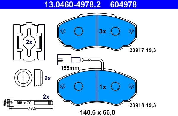 Brake Pad Set, disc brake 13.0460-4978.2 - image 2