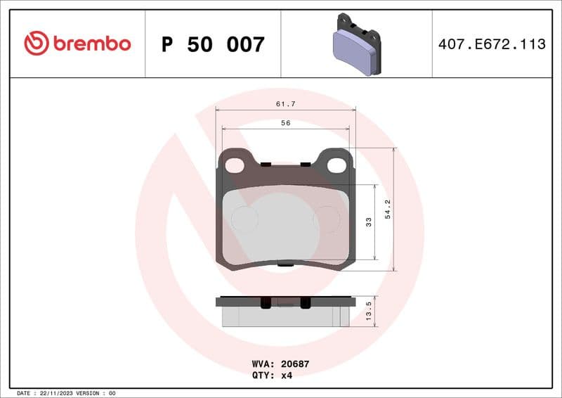 Brake Pad Set, disc brake PRIME LINE P50007 - image 3